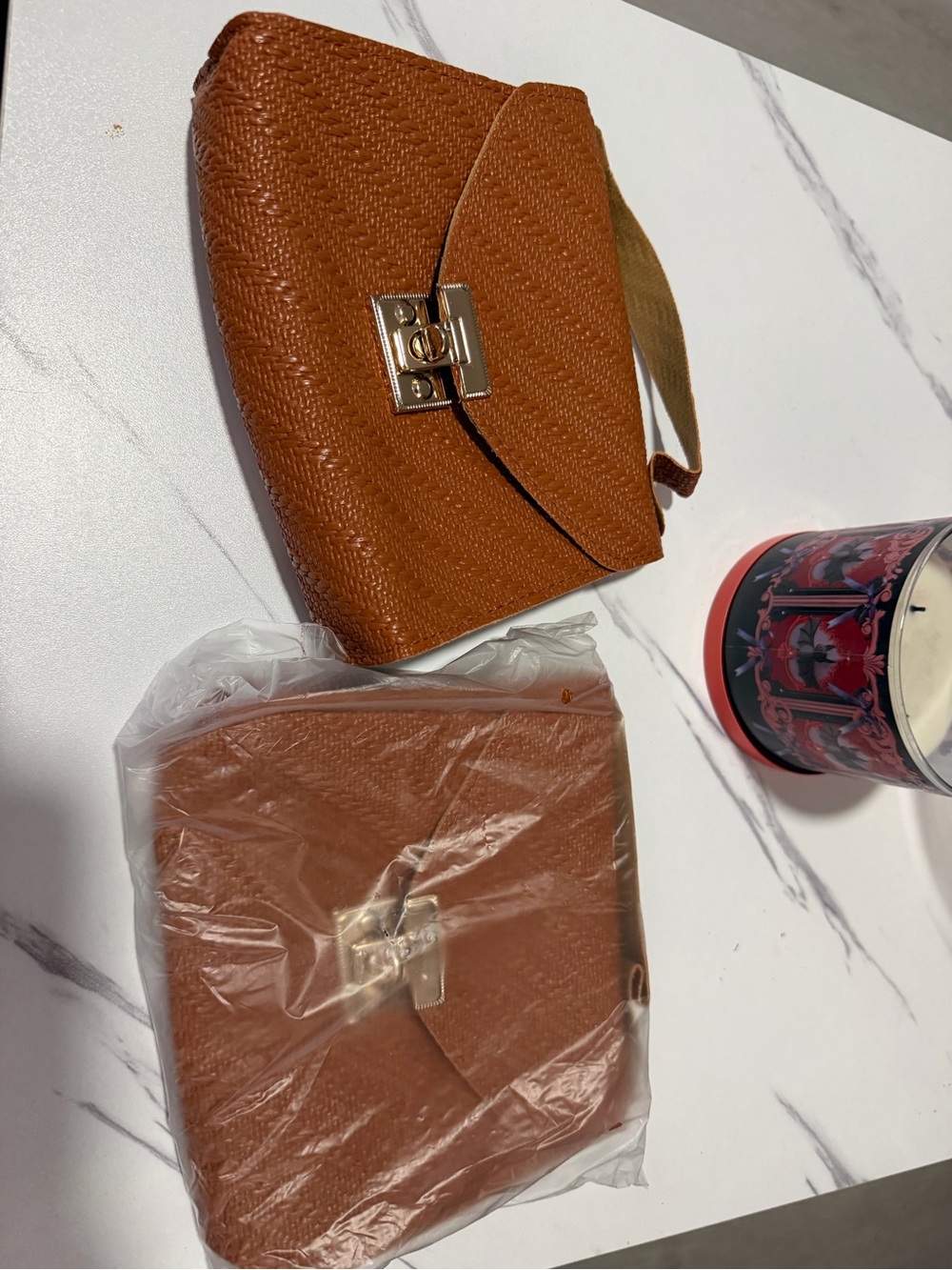 Women's Tan hand bag with Gold Hardware